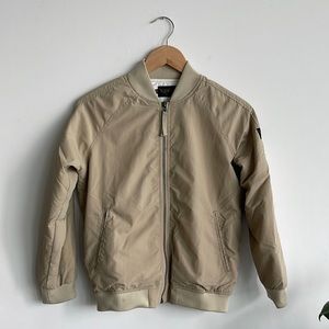Unisex Varsity Jacket, Finger in The Nose, Beige, Size 12/13